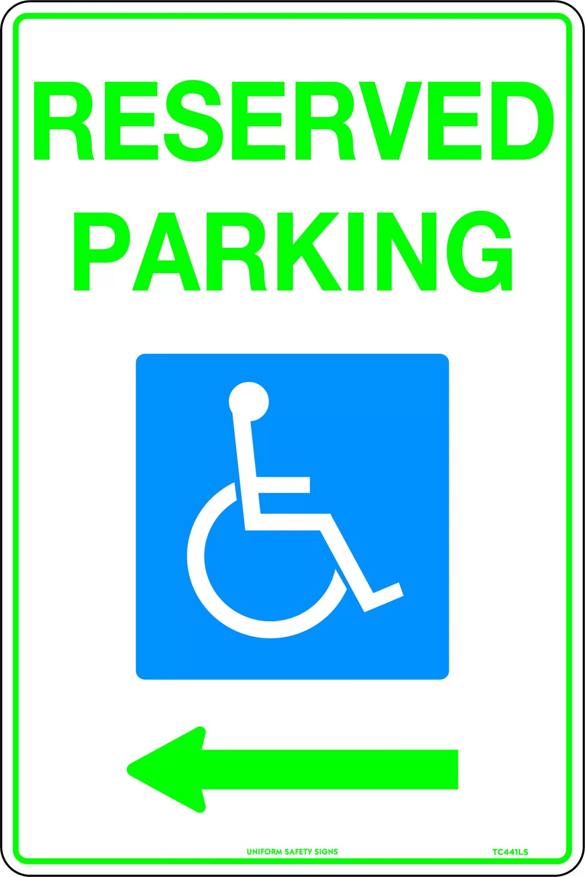 450x300mm Reserved Parking Sign | Accessible Bays | Uniform Safety Signs