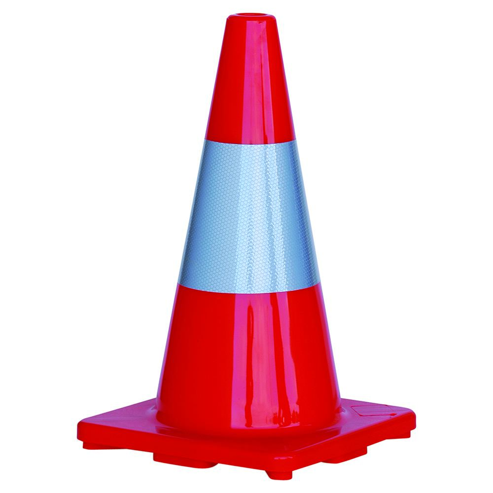 Orange PVC Traffic Cone with Reflective Tape