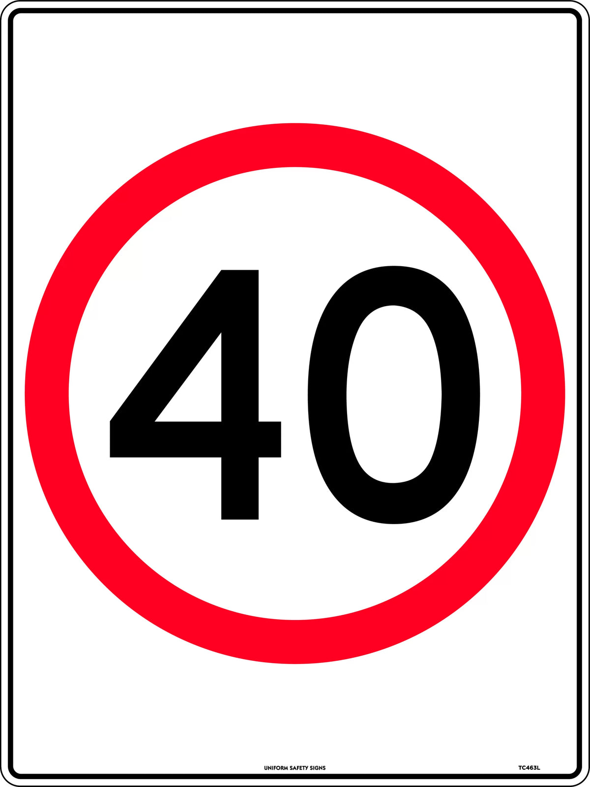 40km Speed Roundel Sign | Site Traffic Control | Uniform Safety Signs