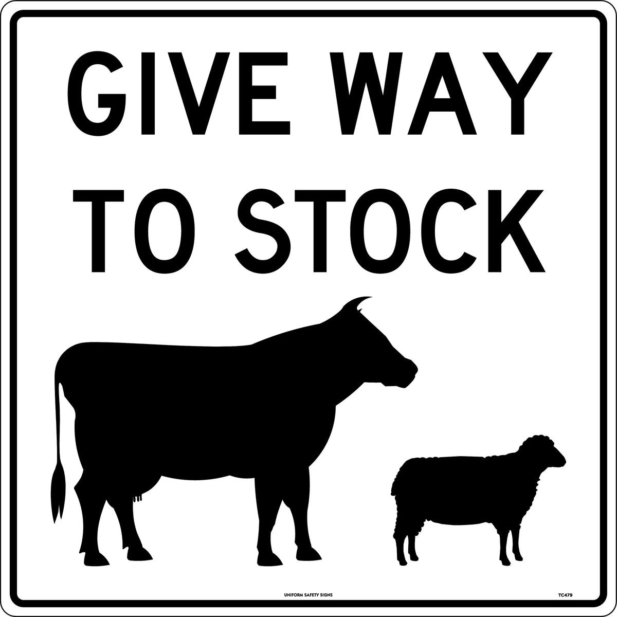 600x600mm Give Way To Stock Sign | Rural Roadworks | Uniform Safety Signs