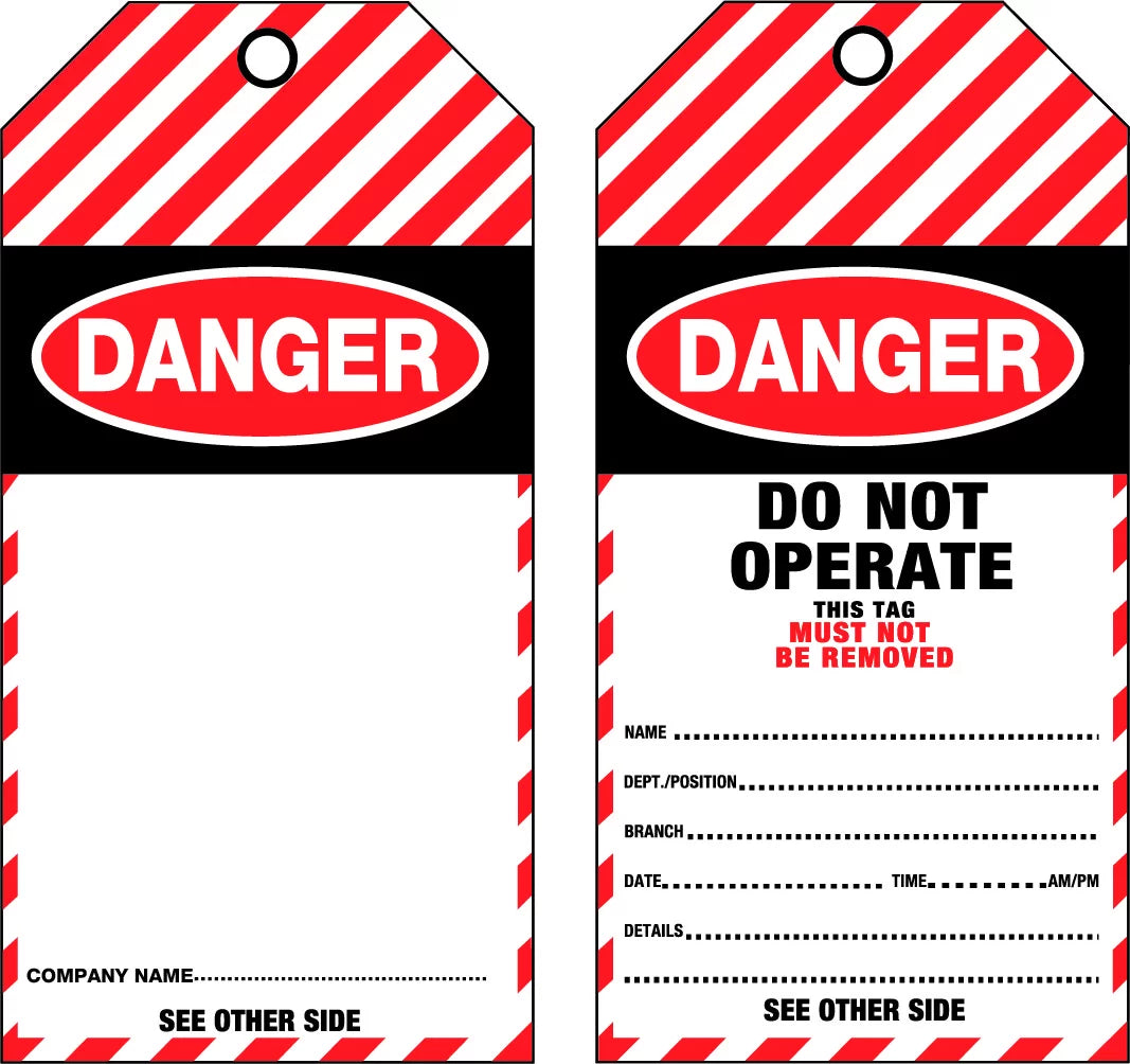 75x145mm Danger Blank Tags | Industrial Lockout | Uniform Safety Signs