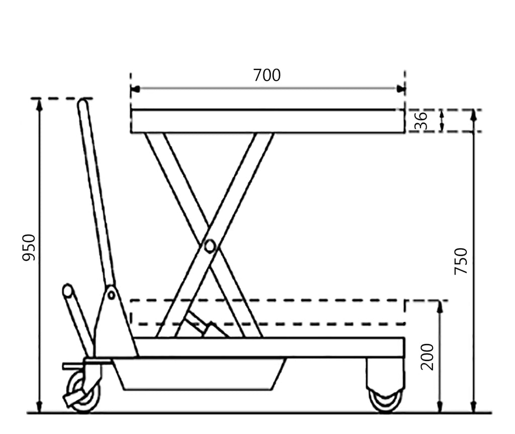 150kg Capacity Manual Scissor Lift | Warehouse Workstations | Team Systems, view 6
