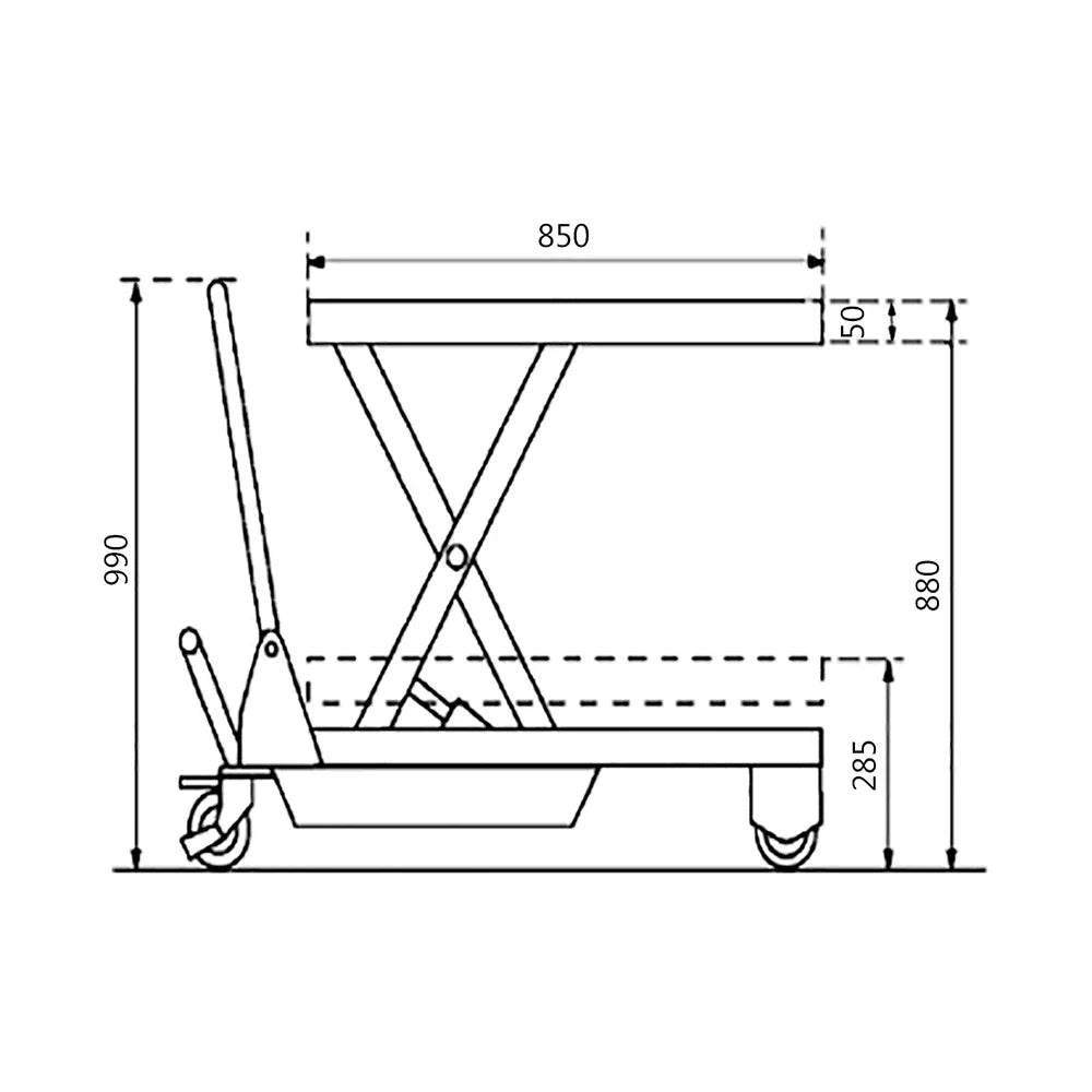 500kg Capacity Manual Scissor Lift | Warehouse Loading | Team Systems, view 2