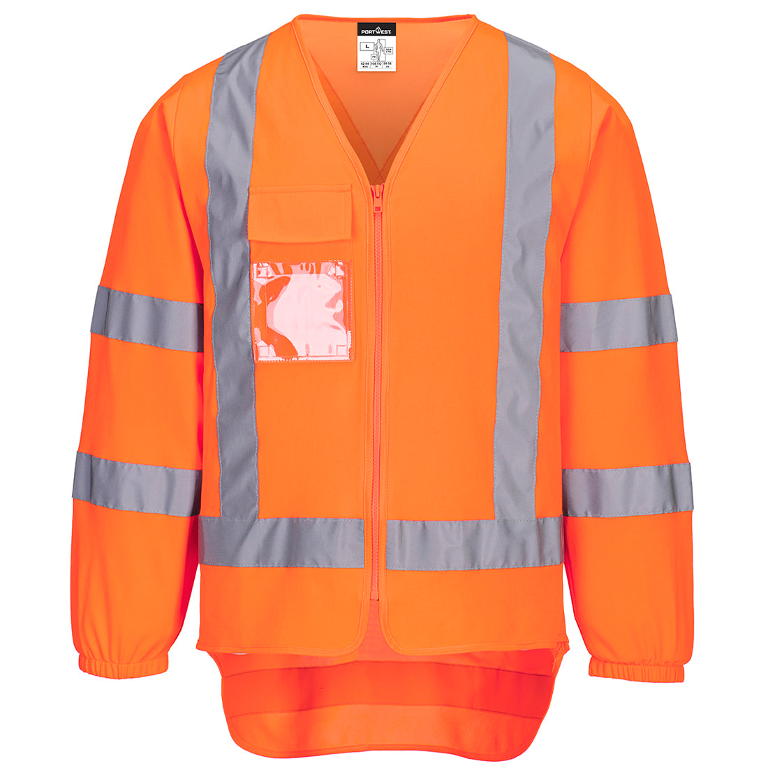 Hi-Vis X Back Zipped Vest L/S - view 1