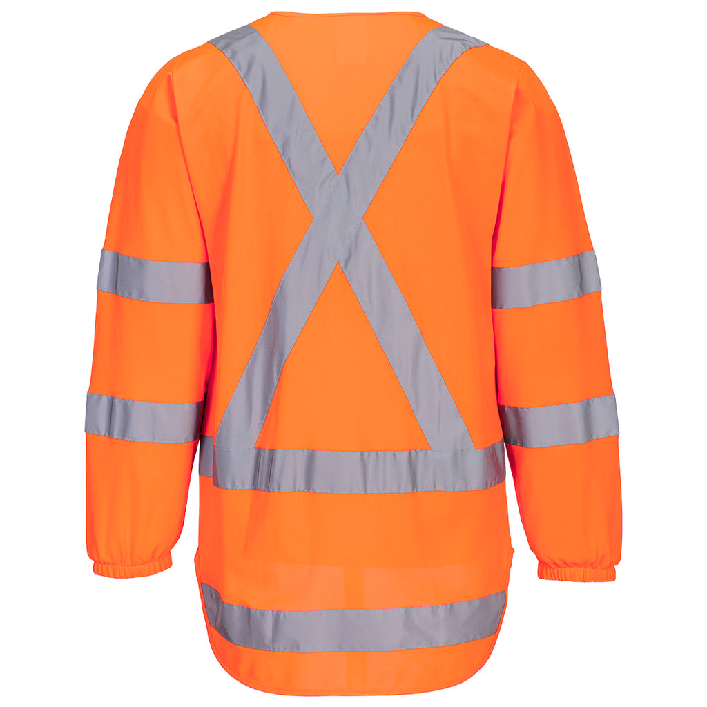 Hi-Vis X Back Zipped Vest L/S - view 2