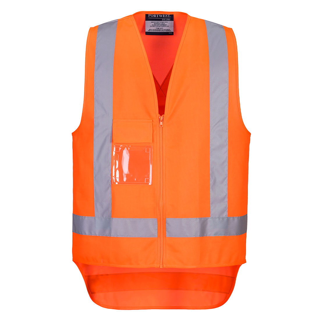 Hi-Vis X Back Zipped Vest - view 1