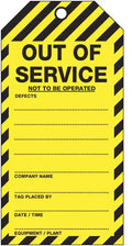 Cardboard Out of Service Tags | Industrial Plant Maintenance | Uniform Safety Signs