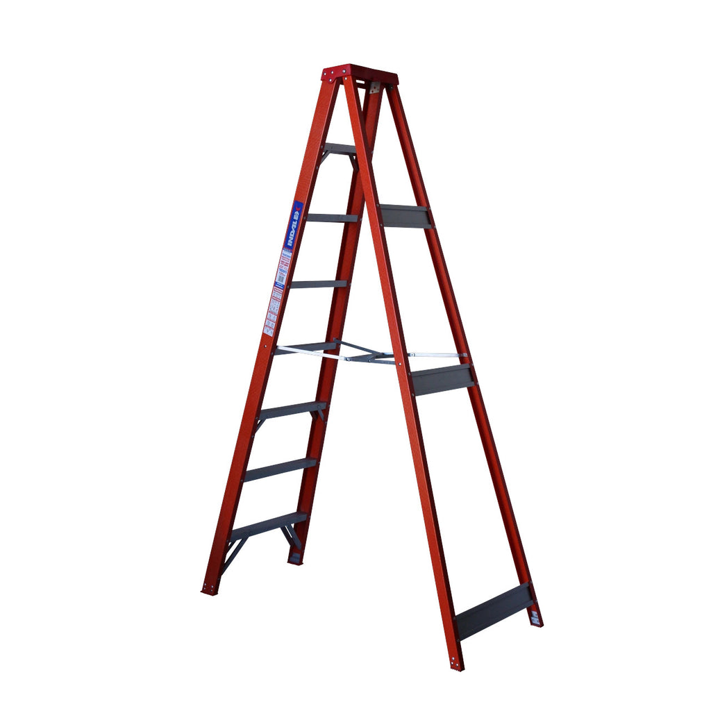 2.4m Fibreglass Step Ladder | Electrical Trade Work | Indalex, view 2