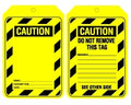 90x140mm Cardboard Caution Tags | Industrial Site Safety | Uniform Safety Signs