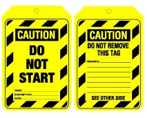 90x140mm Caution Do Not Start Tags | Plant Maintenance | Uniform Safety Signs