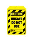 90x140mm Caution Unsafe Tags | Industrial Maintenance | Uniform Safety Signs