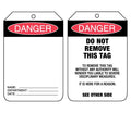 90x140mm Blank Danger Tags | Industrial Lockout | Uniform Safety Signs