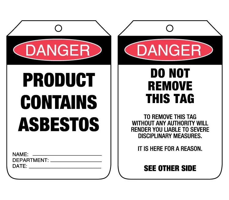 Cardboard Asbestos Danger Tags | Hazchem Site Marking | Uniform Safety Signs