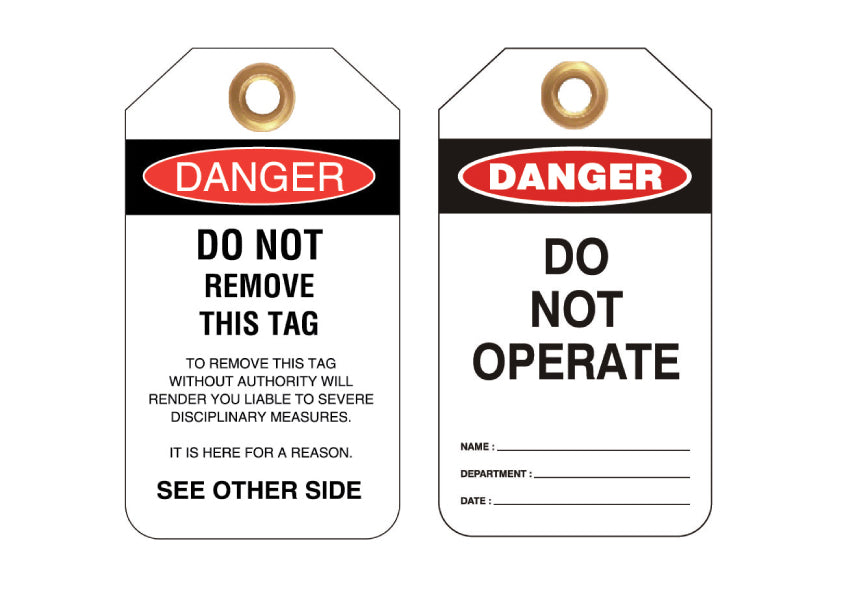 Heavy Duty PVC Danger Tags | Industrial Lockout | Uniform Safety Signs