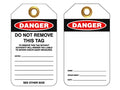 80x140mm PVC Danger Tags | Industrial Lockout | Uniform Safety Signs