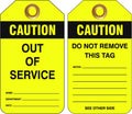 Heavy Duty PVC Out Of Service Tags | Plant Maintenance | Uniform Safety Signs