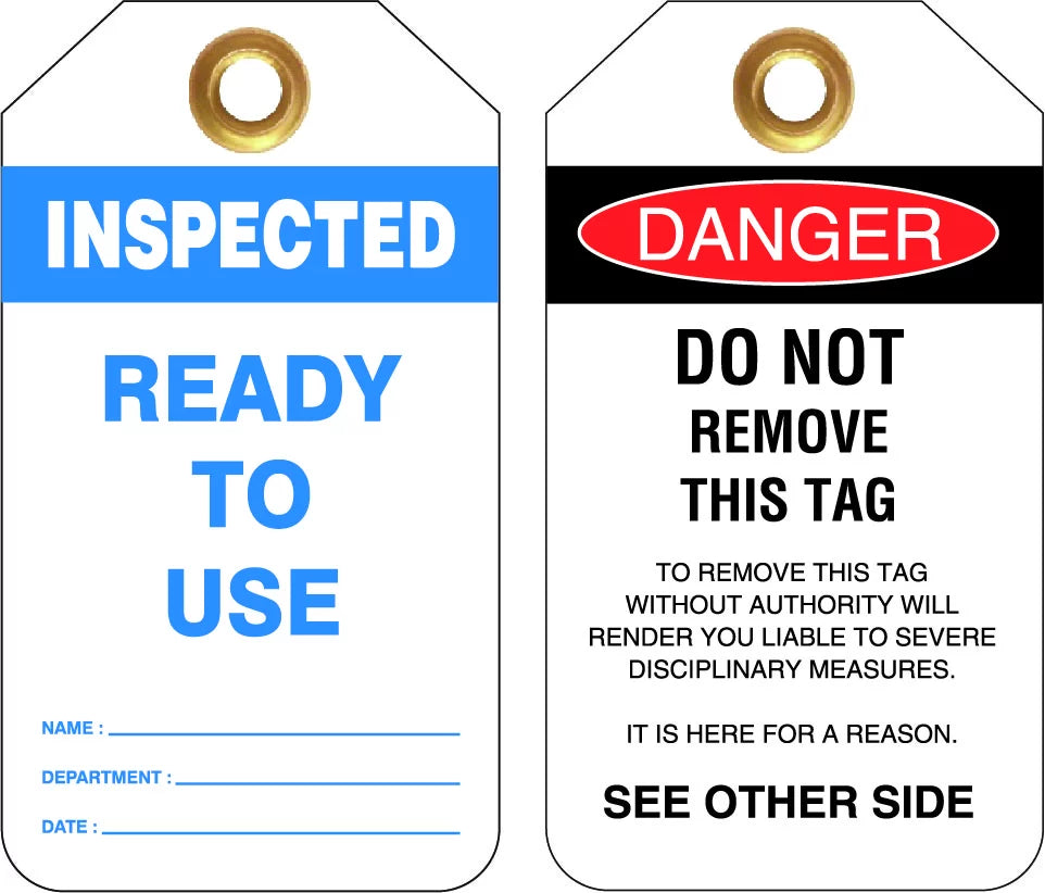 Heavy Duty PVC Inspected Tags | Industrial Maintenance | Uniform Safety Signs