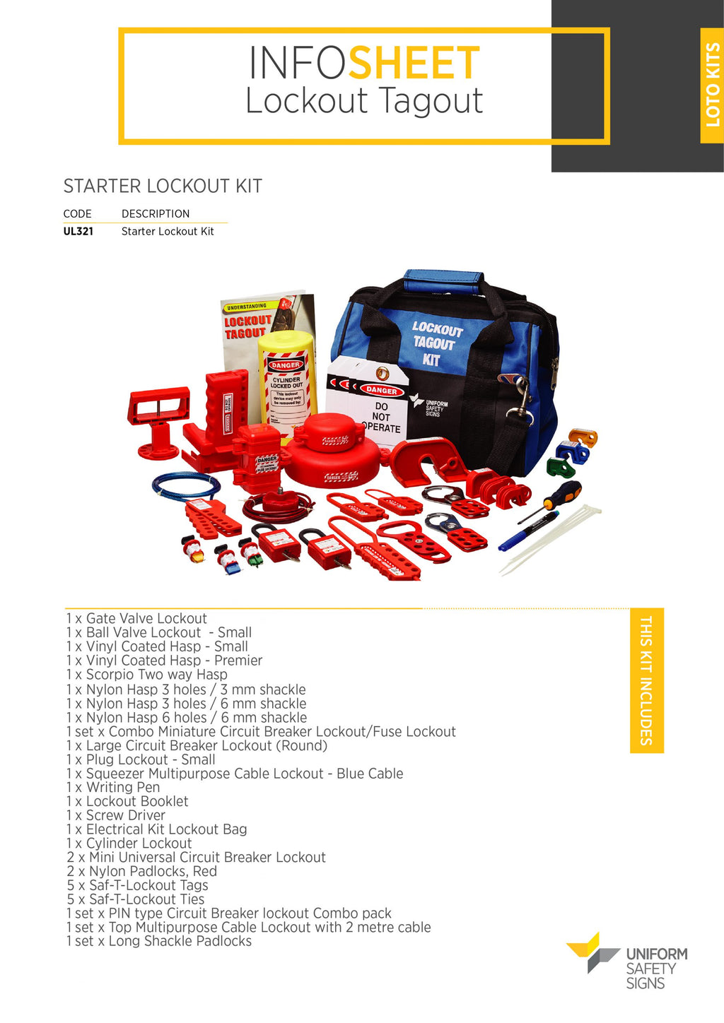 Starter Lockout Kit | Industrial Energy Isolation | Uniform Safety Signs, view 2