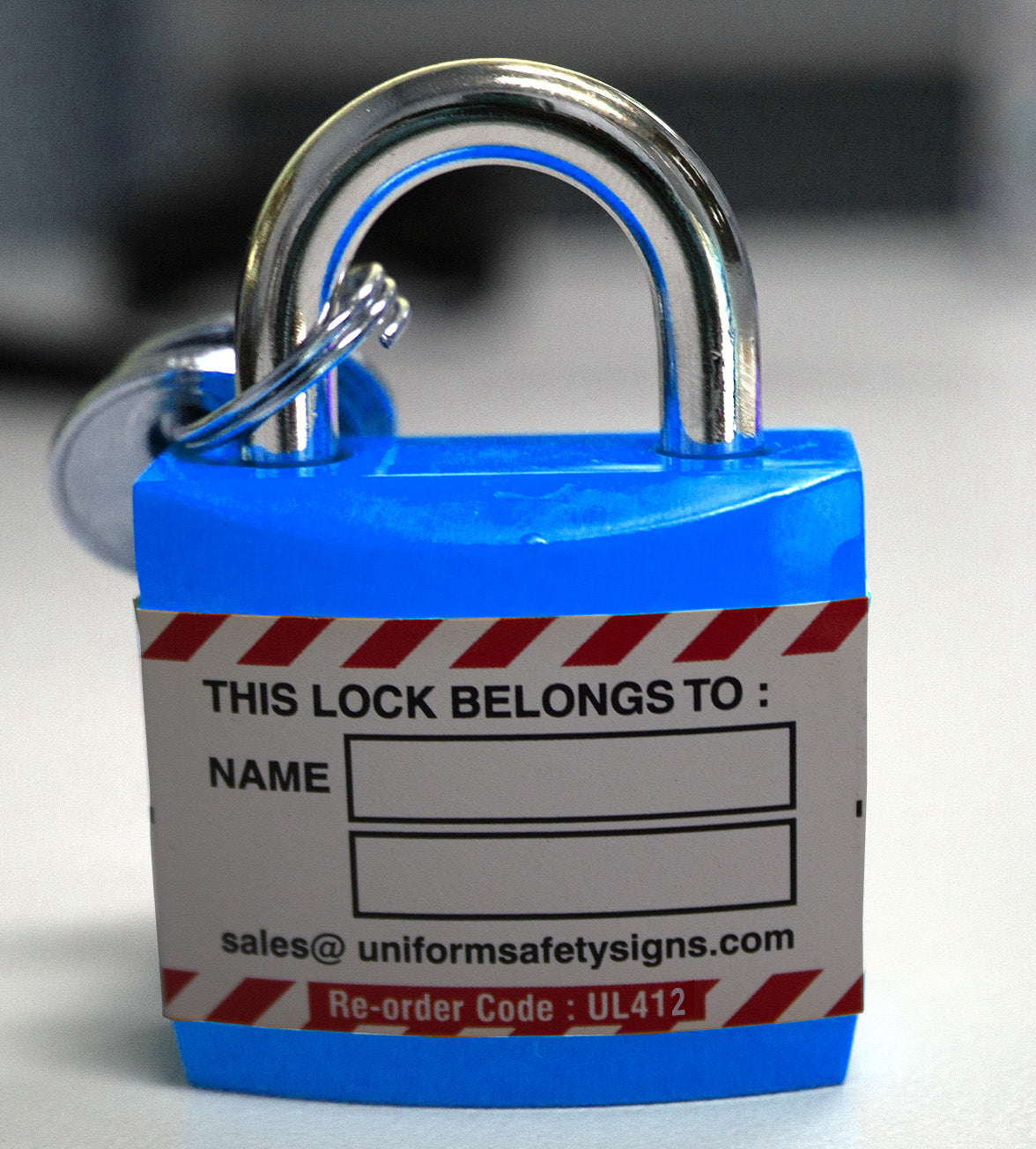25mm Economy Blue Safety Padlock | Site Lockout Tagout | Uniform Safety Signs, view 2