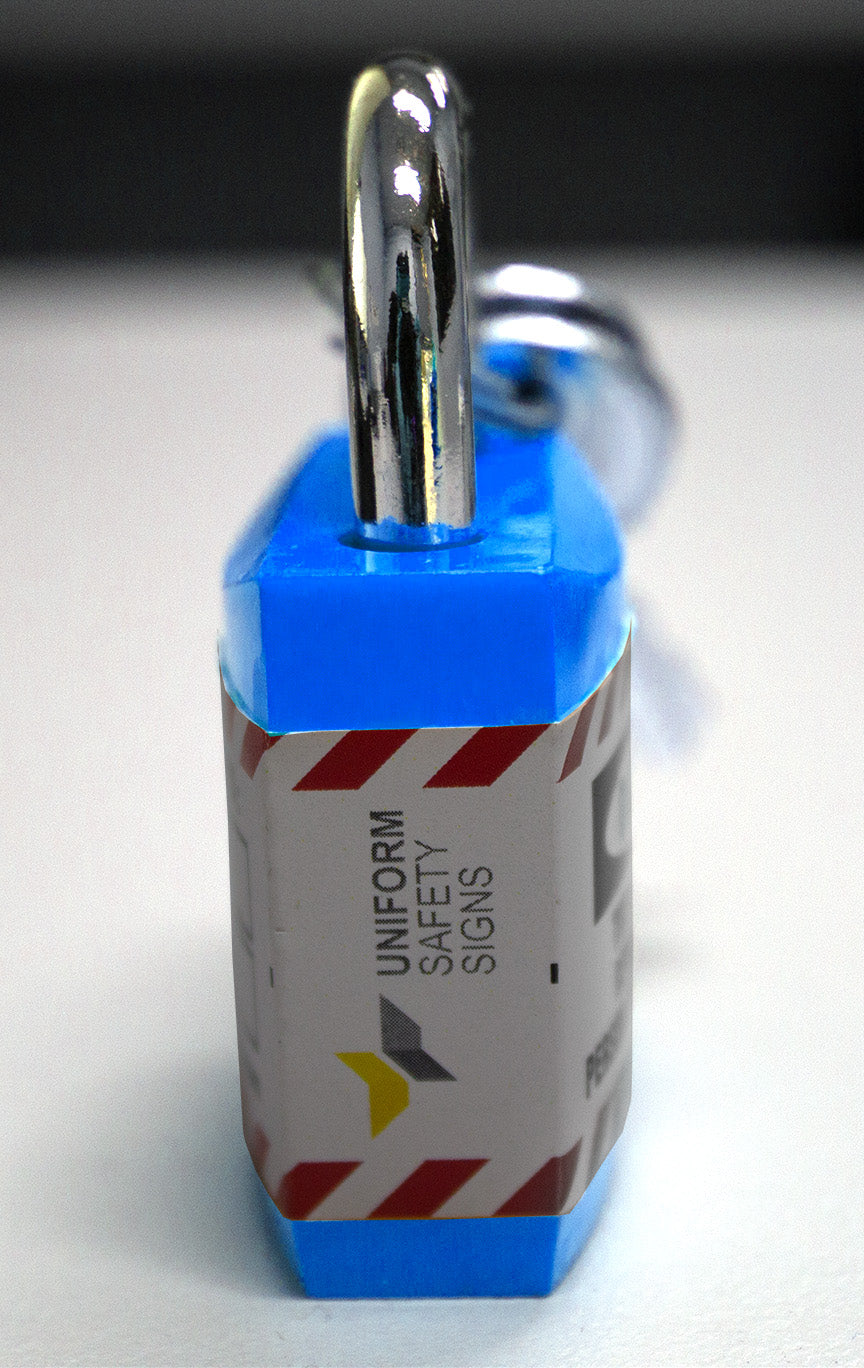 25mm Economy Blue Safety Padlock | Site Lockout Tagout | Uniform Safety Signs, view 3