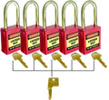 42mm Red Safety Padlock Set | Industrial Lockout | Uniform Safety Signs