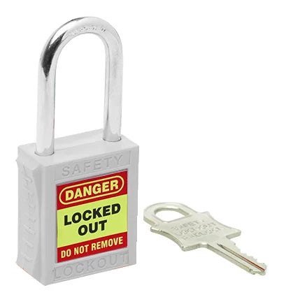 42mm White Safety Lockout | Industrial Energy Isolation | Uniform Safety Signs