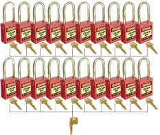 42mm Red Safety Padlocks | Industrial Lockout | Uniform Safety Signs