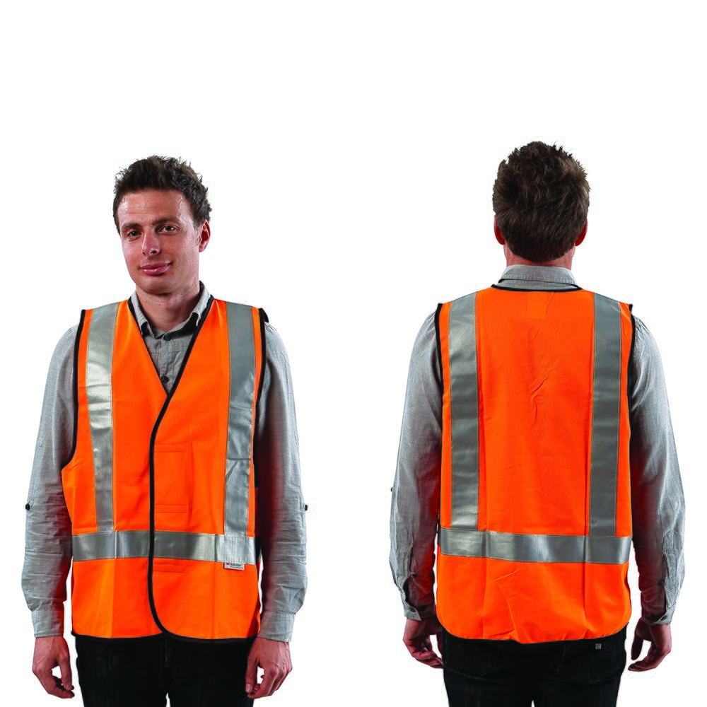 Fluro Safety H Back Taped Vest - view 1