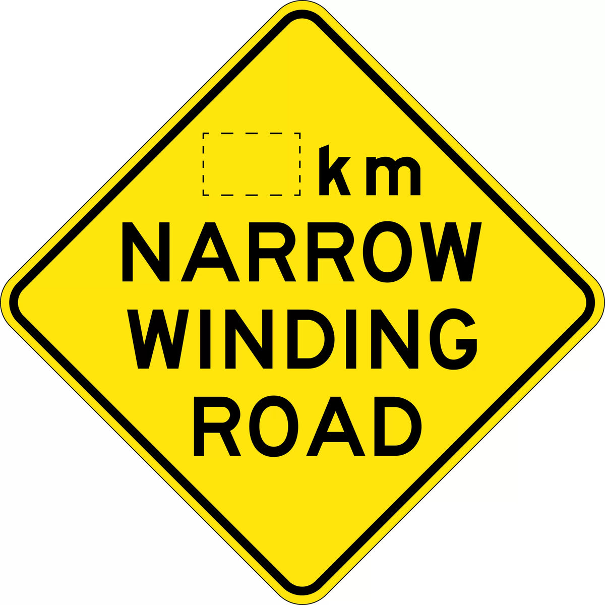 Aluminium Narrow Winding Road Sign | Rural Roadworks | Uniform Safety Signs