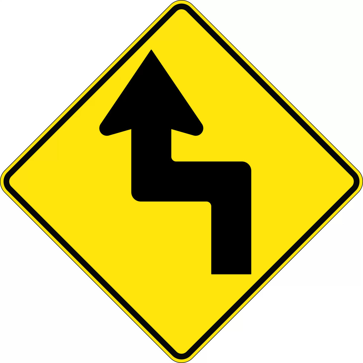 600x600mm Aluminium Reverse Turn Sign | Traffic Management | Uniform Safety Signs