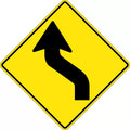 750mm Aluminium Reverse Curve Sign | Roadworks | Uniform Safety Signs