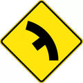 Curve 900x900mm Side Road Junction Sign | Roadworks | Uniform Safety Signs
