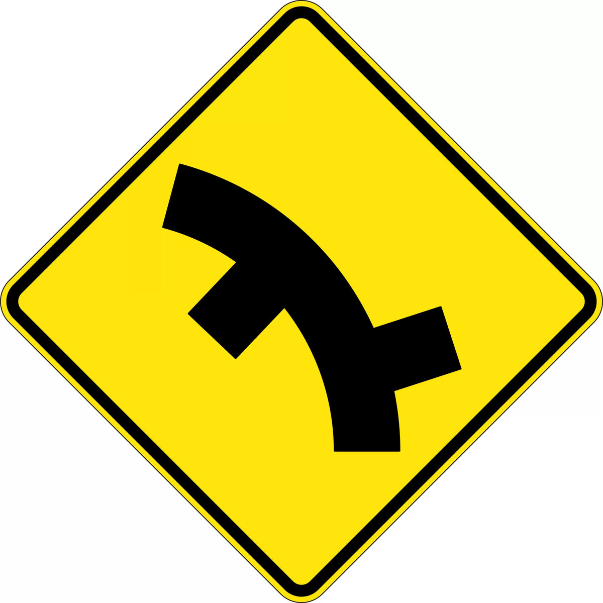 600x600mm Aluminium Junction Sign | Roadworks | Uniform Safety Signs