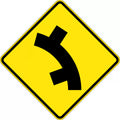 900x900mm Staggered Side Road Sign | Curved Roads | Uniform Safety Signs