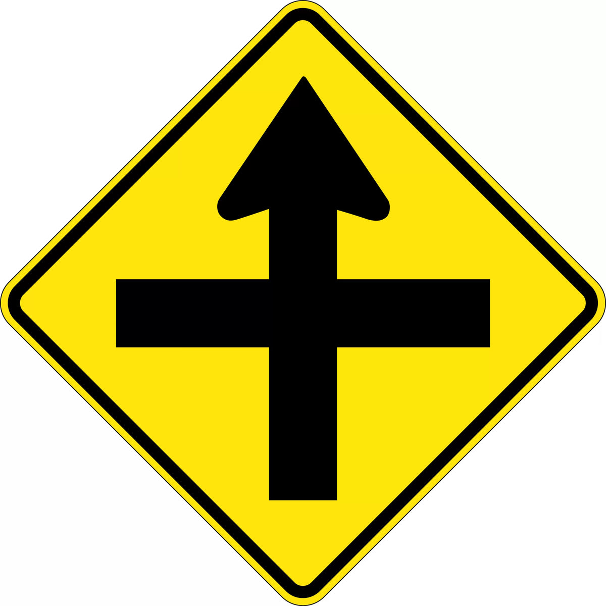 900x900mm Cross Road Sign | Traffic Management | Uniform Safety Signs