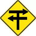 600x600mm T Junction Sign | Dual Carriageway Roads | Uniform Safety Signs