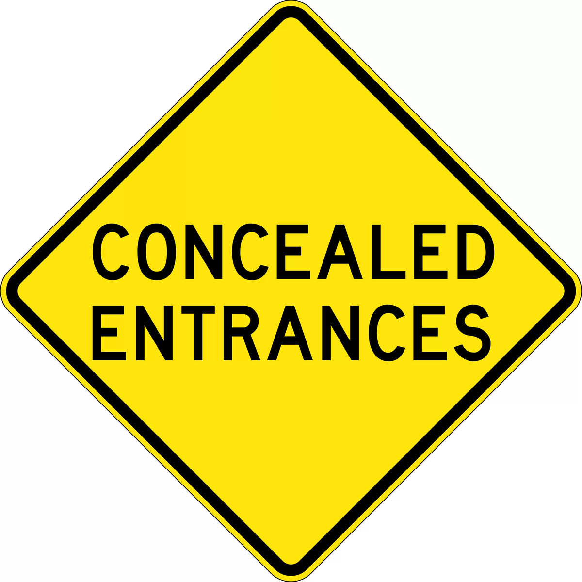900x900mm Aluminium Concealed Entrance Sign | Roadworks | Uniform Safety Signs