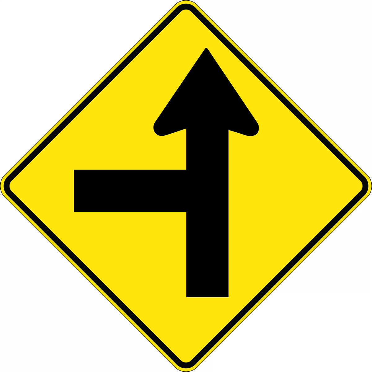 600x600mm Aluminium Side Road Junction | Roadworks | Uniform Safety Signs
