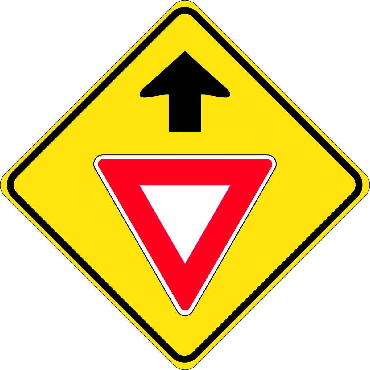 600x600mm 6mm Corflute Give Way Ahead Reflective Sign