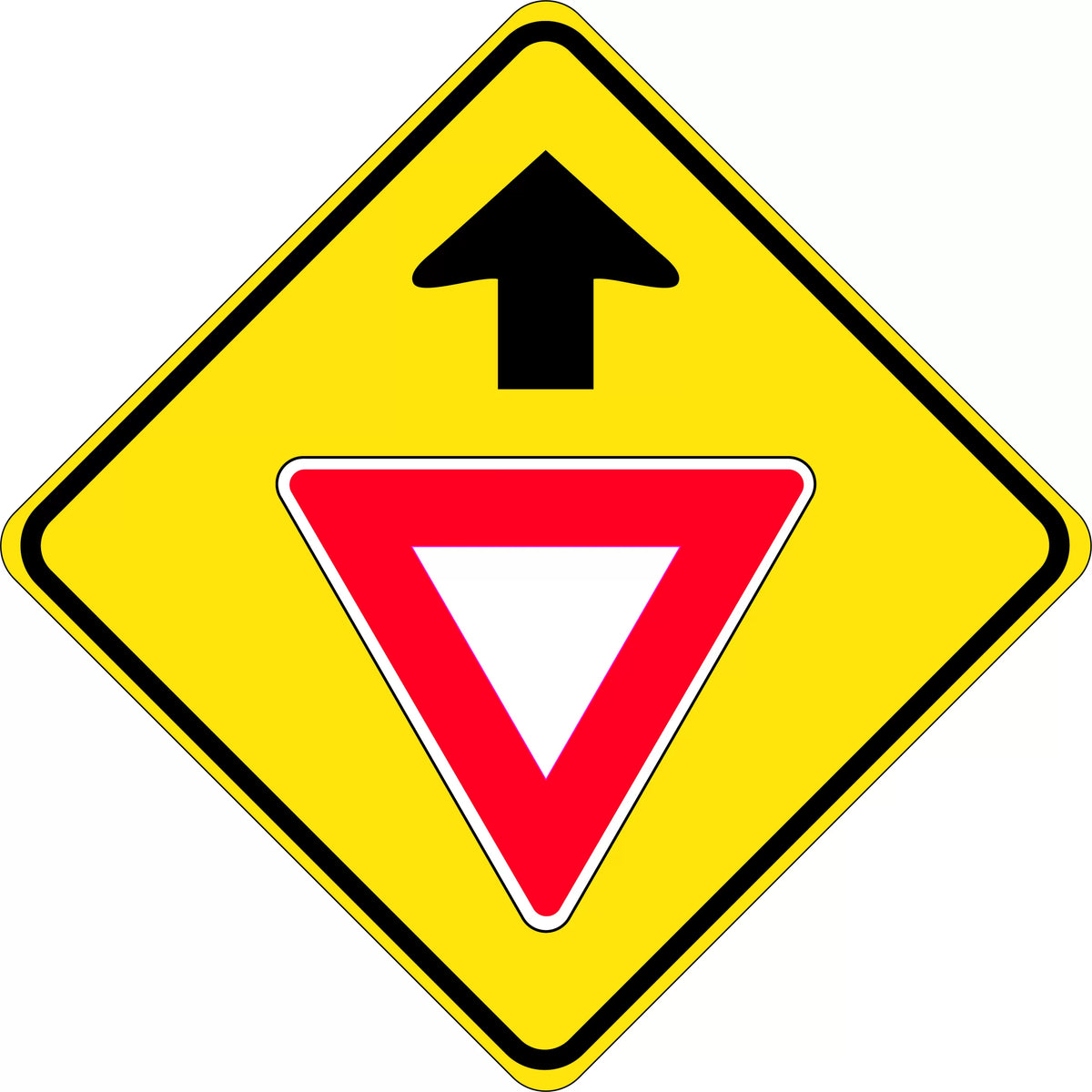 750x750mm Give Way Ahead Sign | Roadworks | Uniform Safety Signs