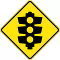 750x750mm Aluminium Class 1 Reflective Signals Ahead Sign | Uniform Safety Signs