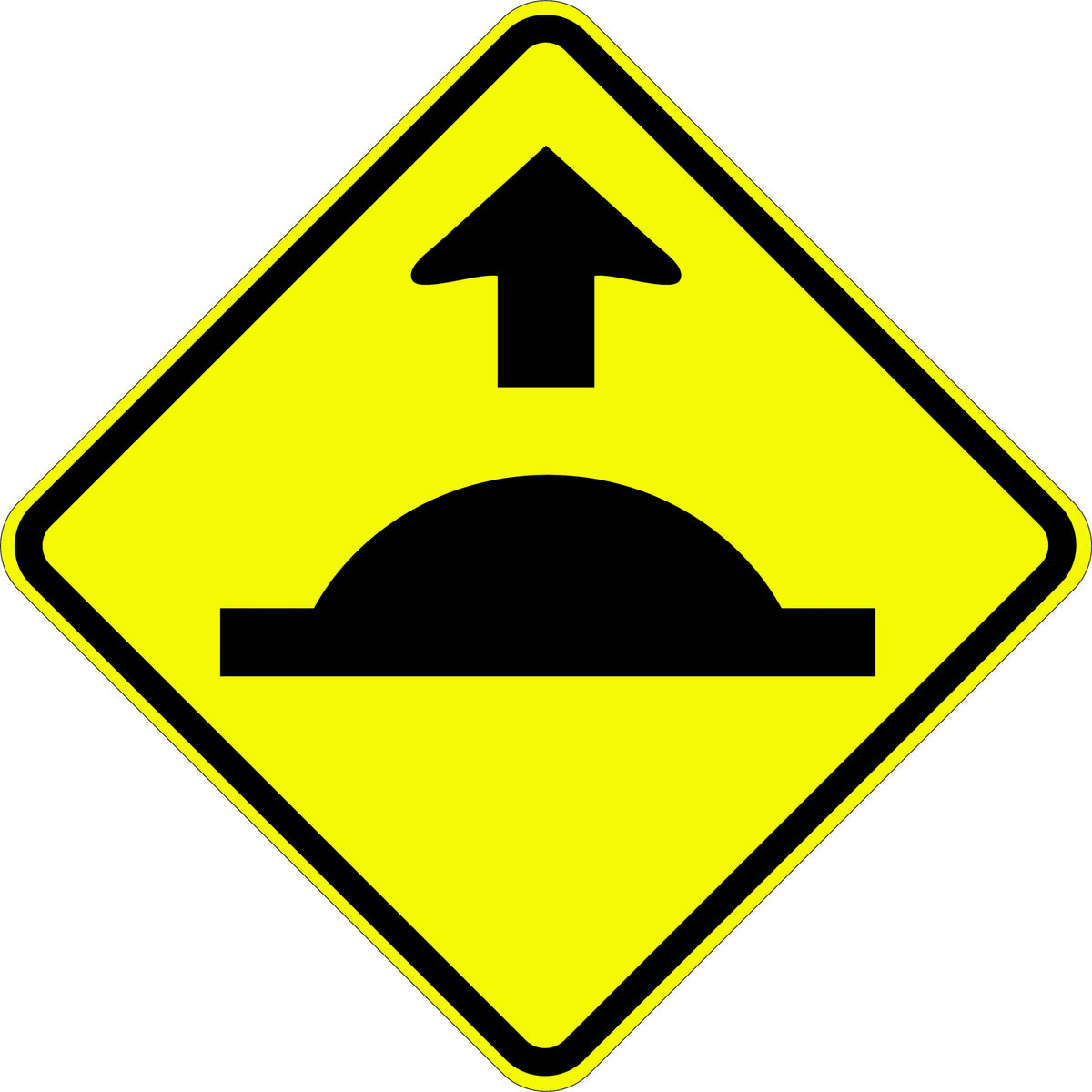 600x600mm 6mm Corflute Speed Hump Ahead Reflective Sign