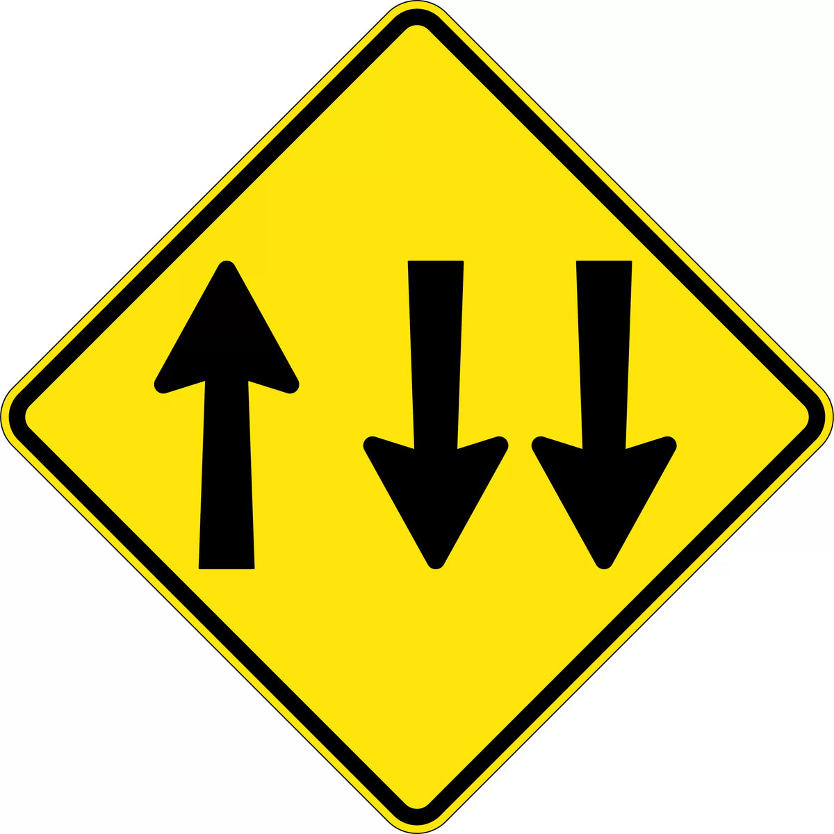 900x900mm Aluminium Lane Allocation Sign | Roadworks | Uniform Safety Signs