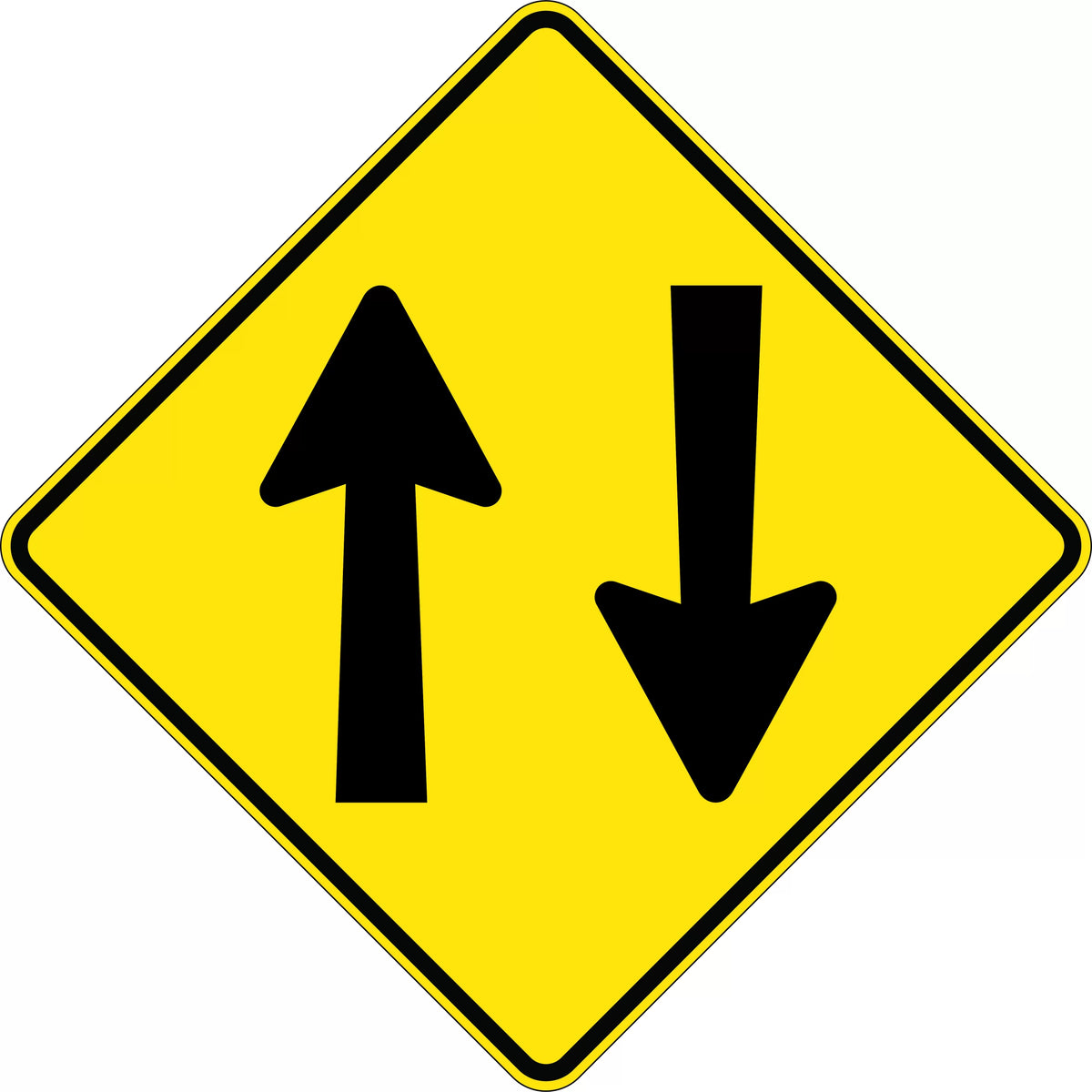 750x750mm Two Way Traffic Sign | Roadworks | Uniform Safety Signs
