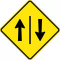 750x750mm Aluminium Class 1 Reflective One Lane Each Direction Sign | Uniform Safety Signs