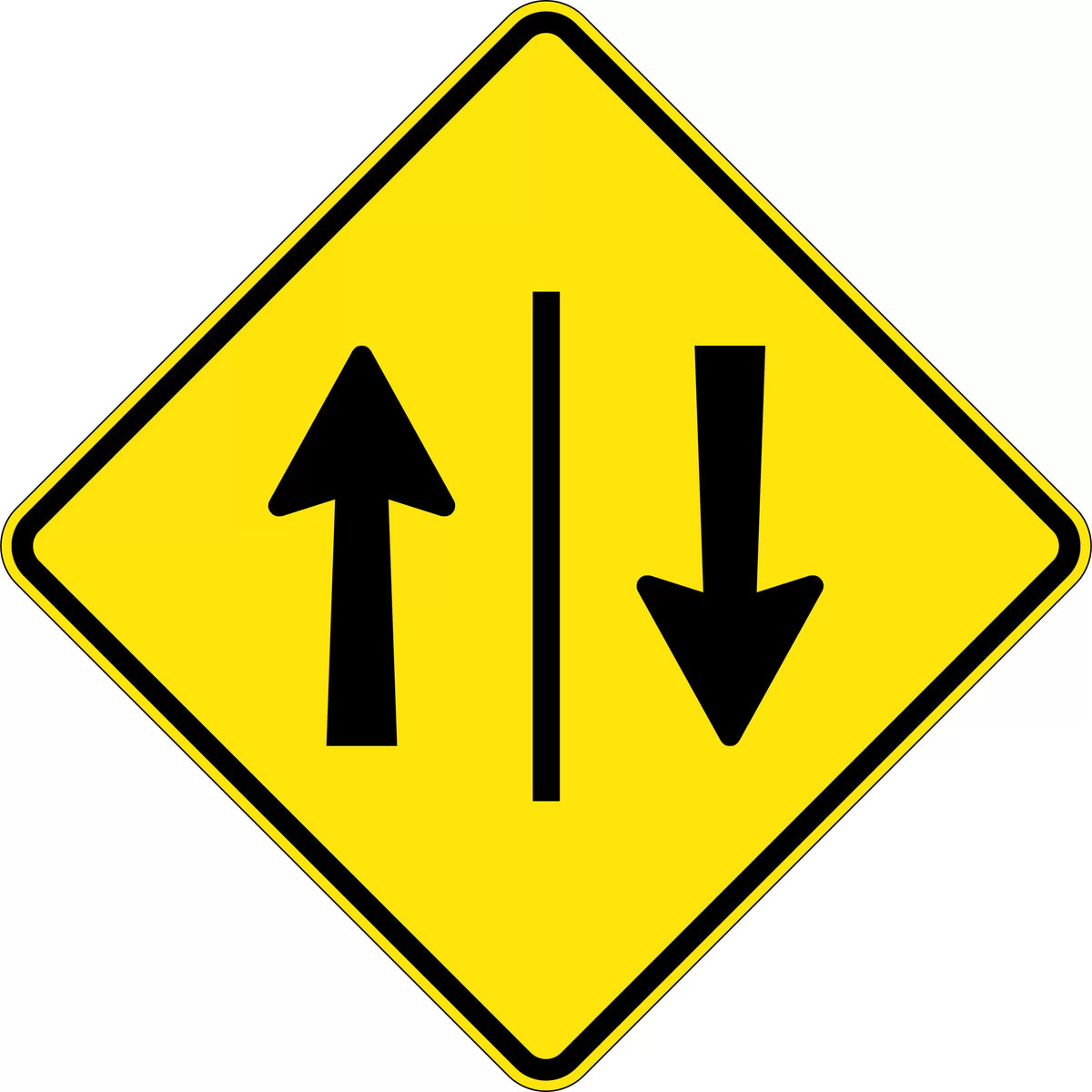 900x900mm One Lane Each Direction Sign | Roadworks | Uniform Safety Signs