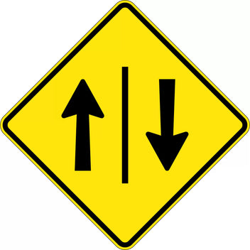 1200mm Aluminium One Lane Each Direction Sign | Roadworks | Uniform Safety Signs