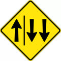 750mm Aluminium Lane Direction Sign | Roadworks | Uniform Safety Signs