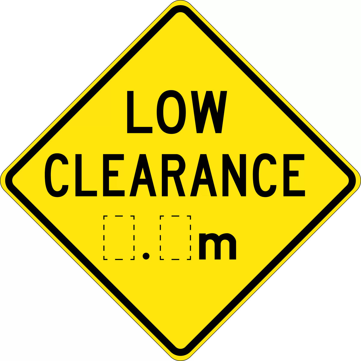 Aluminium Low Clearance Sign | Roadworks & Site Entry | Uniform Safety Signs