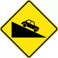 Aluminium Steep Descent Sign | Roadworks & Slopes | Uniform Safety Signs